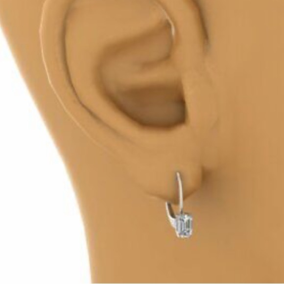 NEW STERLING Silver Diamond EARRINGS - Picture 2 of 4